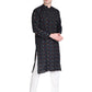 PAROKSH Men's Handloom Multi Colour Dash Ethnic ikkat Kurta