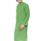 PAROKSH Mens Green Long Pure Handloom Ethnic Cotton Kurta