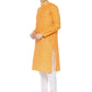 PAROKSH Men's Embroidered Orange Handloom Long Cotton Ethnic Kurta