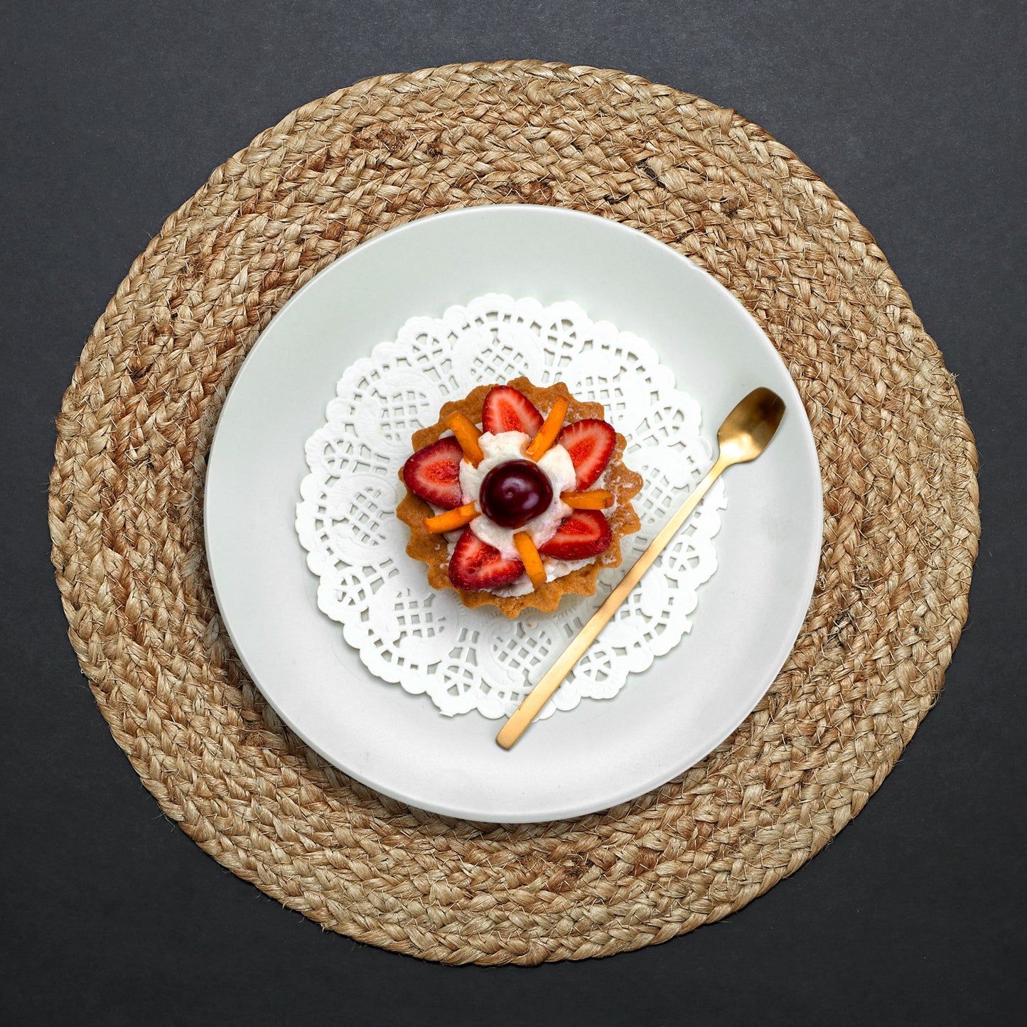 Brown Braided Reversible Jute Table Placemat