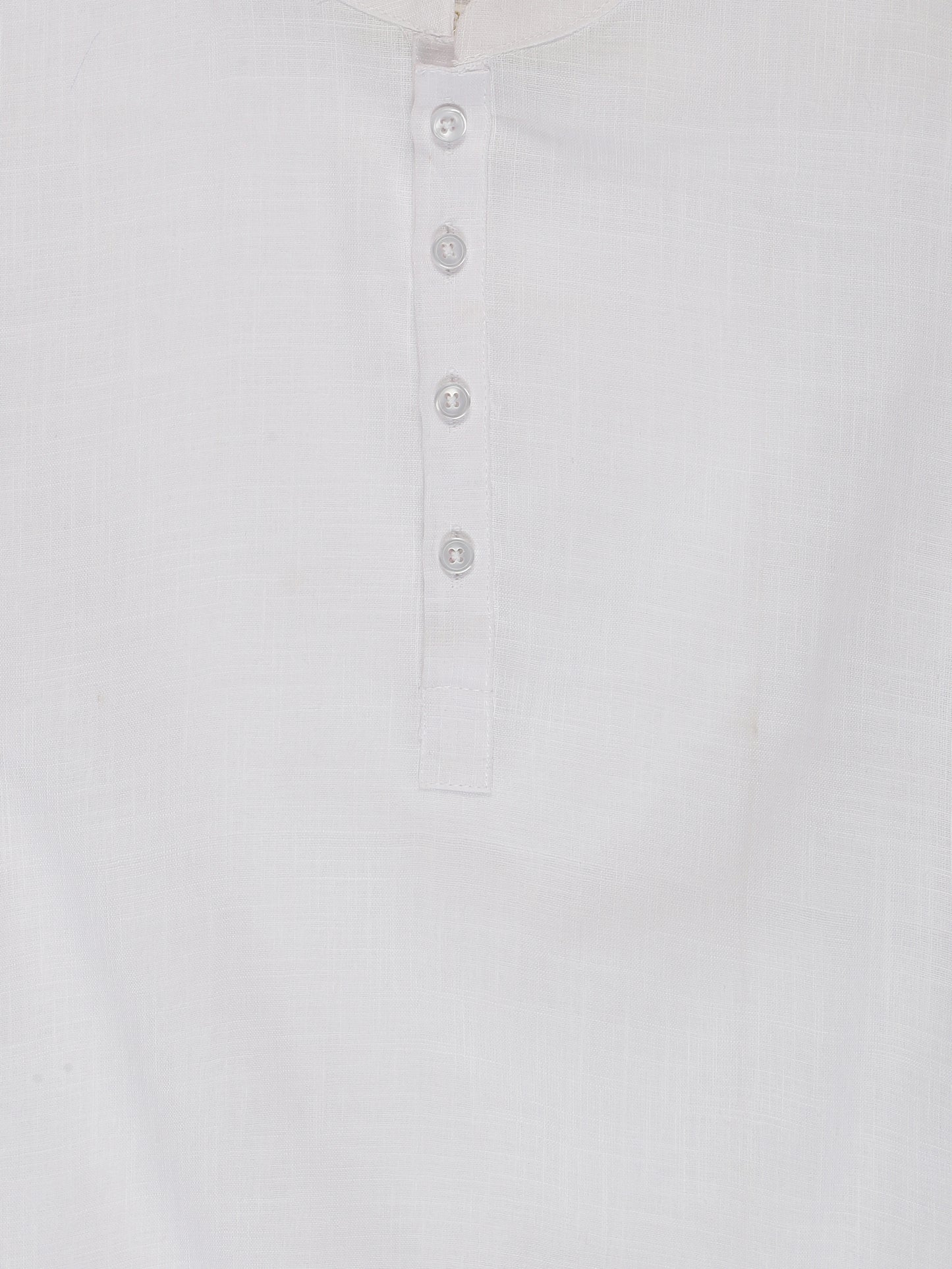 PAROKSH Boys White Handloom Cotton Solid Straight Kurta
