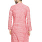 PAROKSH Men Red Ikat Handloom Tie-Dye  Kurta