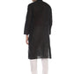 PAROKSH Men Black placket cotton Straight Kurta