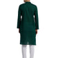 PAROKSH Men Green & Black Woven Design Cotton Thread Work Handloom Kurta