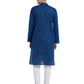 PAROKSH Men Blue & Beige Woven Design Cotton Thread Work Handloom Kurta