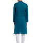 PAROKSH Men Sea Green & Beige Woven Design Cotton Thread Work Handloom Kurta