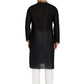 Paroksh Men's Black Self Design Pure Cotton Straight Kurta
