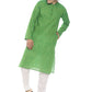 PAROKSH Mens Green Long Pure Handloom Ethnic Cotton Kurta