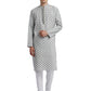 PAROKSH Men White & Beige Woven Design Cotton Thread Work Handloom Kurta