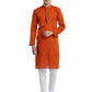 PAROKSH Men Orange & Beige Woven Design Cotton Thread Work Handloom Kurta
