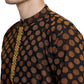 PAROKSH Men Brown & Beige Woven Design Cotton Thread Work Handloom Kurta