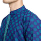 PAROKSH Men Blue & Beige Woven Design Cotton Thread Work Handloom Kurta