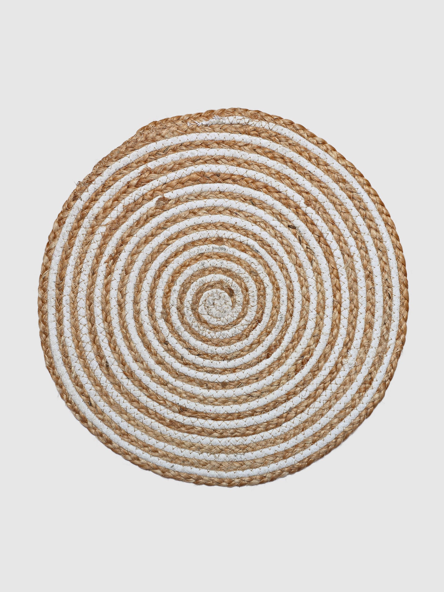 Set Of 2 Brown Braided Round Jute Table Placemats
