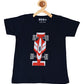 Kids Printed round neck navy blue t-shirt