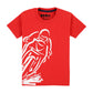 Kids Printed round neck red t-shirt