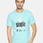 Men's printed round neck aqua blue t-shirt