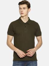 Men's Plain Olive green Polo T-shirt