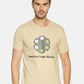 Men's printed round neck beige t-shirt