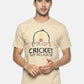 Men's printed round neck beige t-shirt