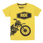 Kids Printed round neck Yellow t-shirt