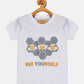 Kids Printed round neck white tshirt