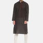 PAROKSH Men Black woven  Straight Kurta
