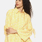 SAHORA Women yellow floral printed collar shirt