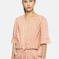 SAHORA Women orange polka dot Printed Top