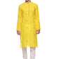 PAROKSH  Men Woven Design Pure Cotton Straight Kurta  (Yellow)