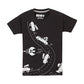 Kids Printed round neck black t-shirt