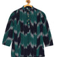 PAROKSH Boys Blue Dyed Flared Sleeves Shadow Work Khadi Handloom Kurta