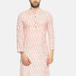 PAROKSH Men Pink woven Ikat handloom Straight Kurta