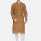 PAROKSH Men Beige & Brown Printed Straight Kurta