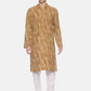 PAROKSH Men Beige & Brown Printed Straight Kurta