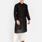 PAROKSH Men  Black  Straight Kurta