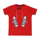 Kids Printed round neck Red t-shirt