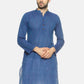 PAROKSH Men solid royal blue cotton Straight Kurta