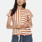 SAHORA Women orange striped Printed Top