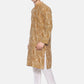 PAROKSH Men Beige & Brown Printed Straight Kurta