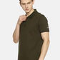 Men's Plain Olive green Polo T-shirt