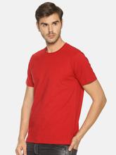 Men's solid cotton round neck T-shirt