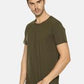 Men's solid cotton round neck T-shirt