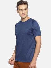 Men's solid cotton round neck T-shirt