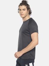 Men's solid cotton round neck T-shirt