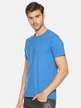 Men's solid cotton round neck T-shirt