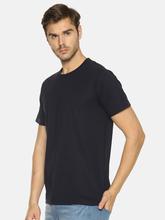 Men's solid cotton round neck T-shirt