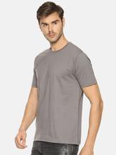 Men's solid cotton round neck T-shirt