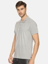 Men's Plain grey melange Polo T-shirt