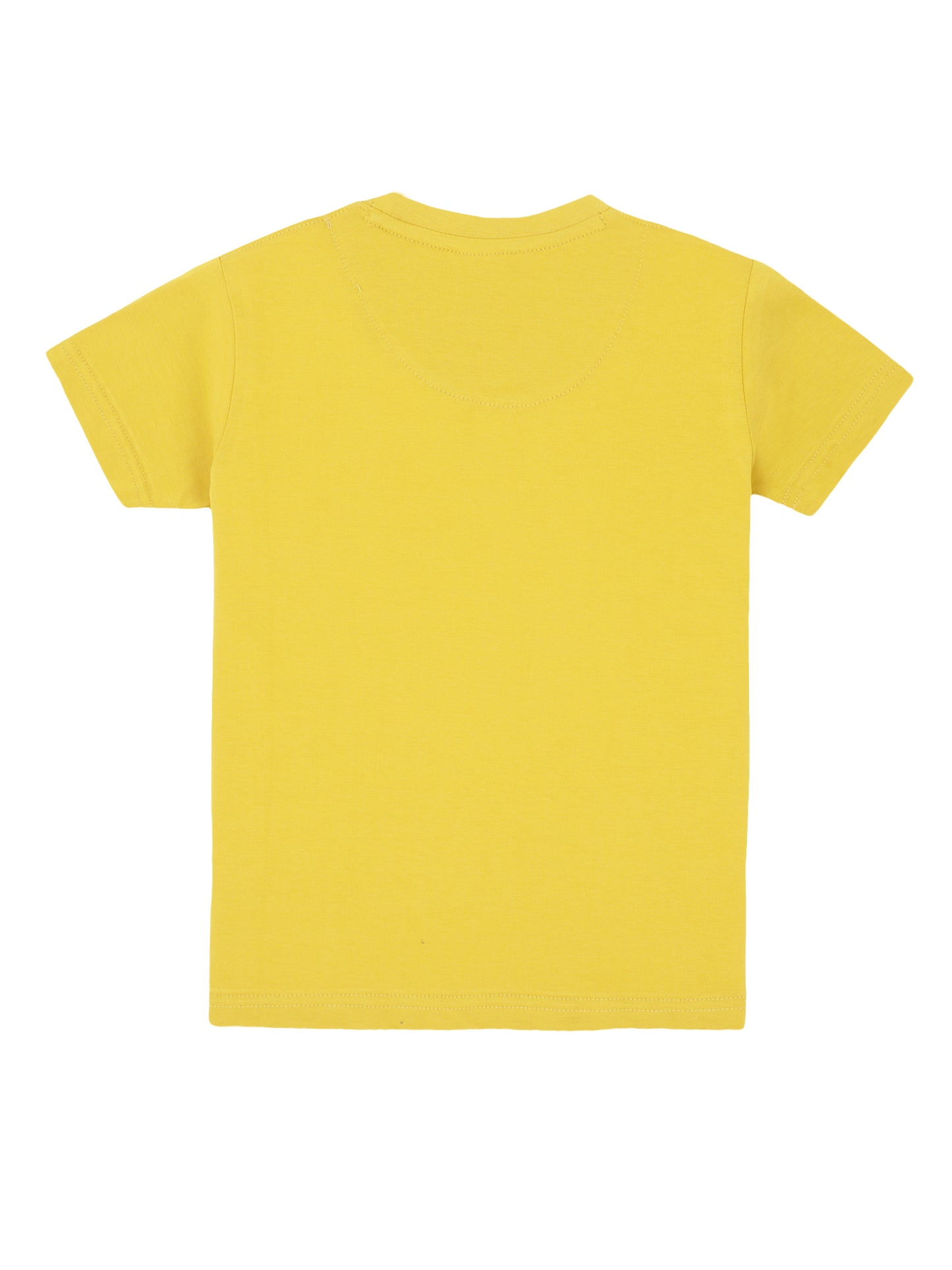 Kids Printed round neck Yellow t-shirt