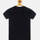 Kids Printed round neck black t-shirt